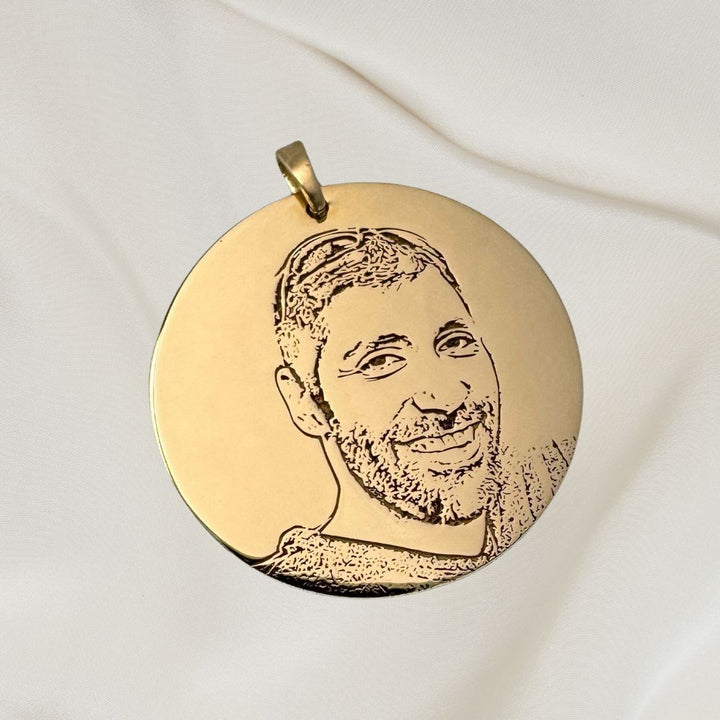 שרשרת חריטת איור עגולה