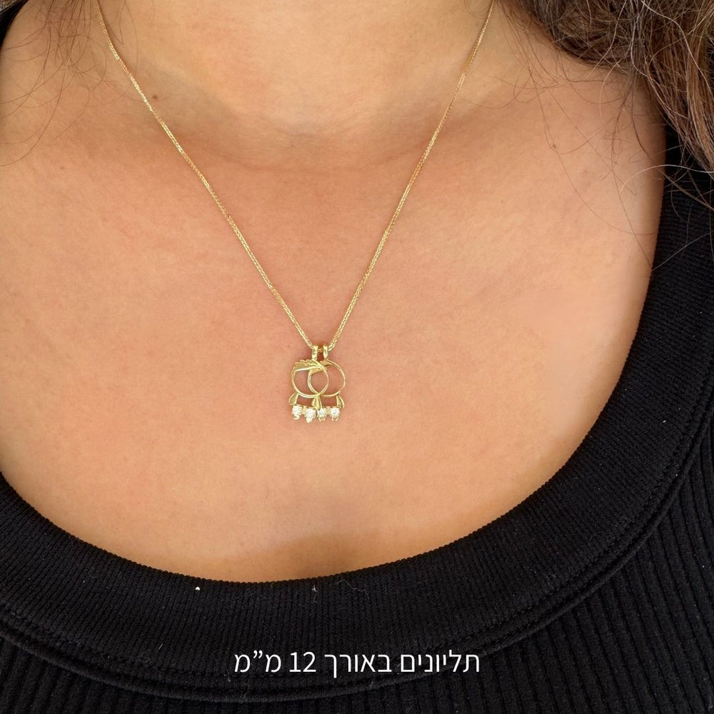 תליון זהב 14 קראט עם טביעת אצבע ולב חלב אם, מתנה אישית לרגעים מיוחדים