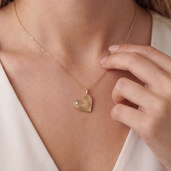תליון טביעת אצבע לב זוגי
